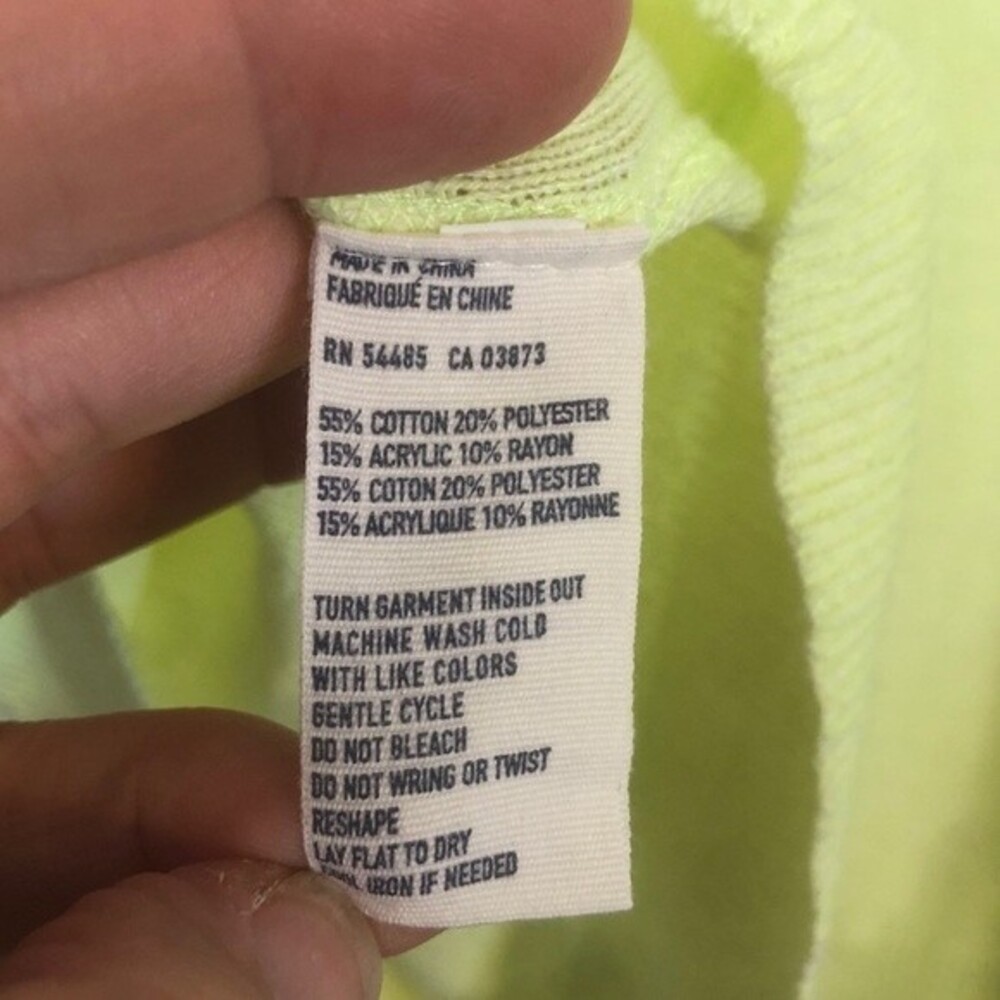 AMERICAN EAGLE X-Small Bright Yellow Pullover Sweater Sweatshirt Crewneck NWT - Picture 6 of 7